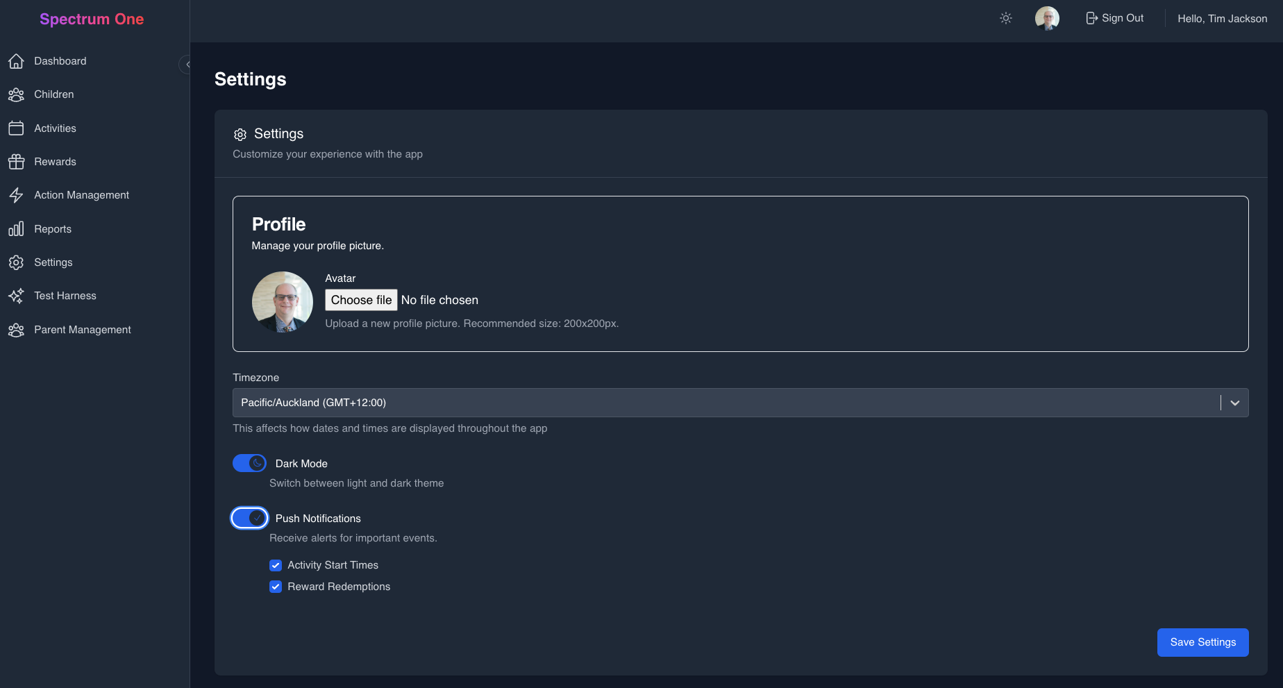 Settings Management